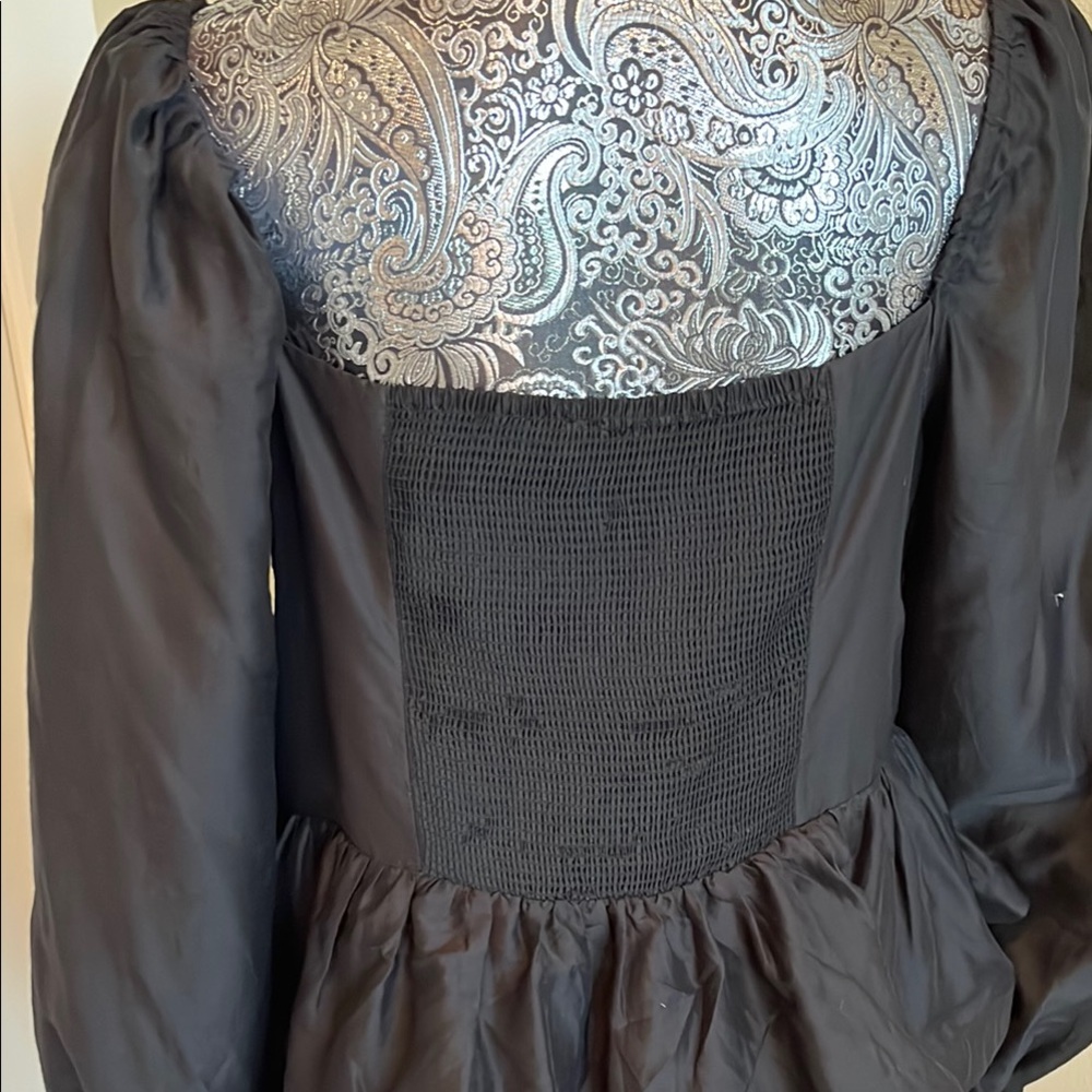 & Other Stories Los Angeles Atelier Black Ruffled, Sweetheart Neck Dress size 10 - Picture 9 of 10